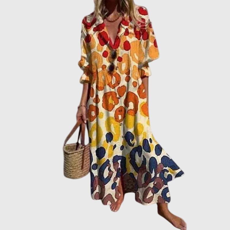 Zariah — Lang kjole i boho-stil