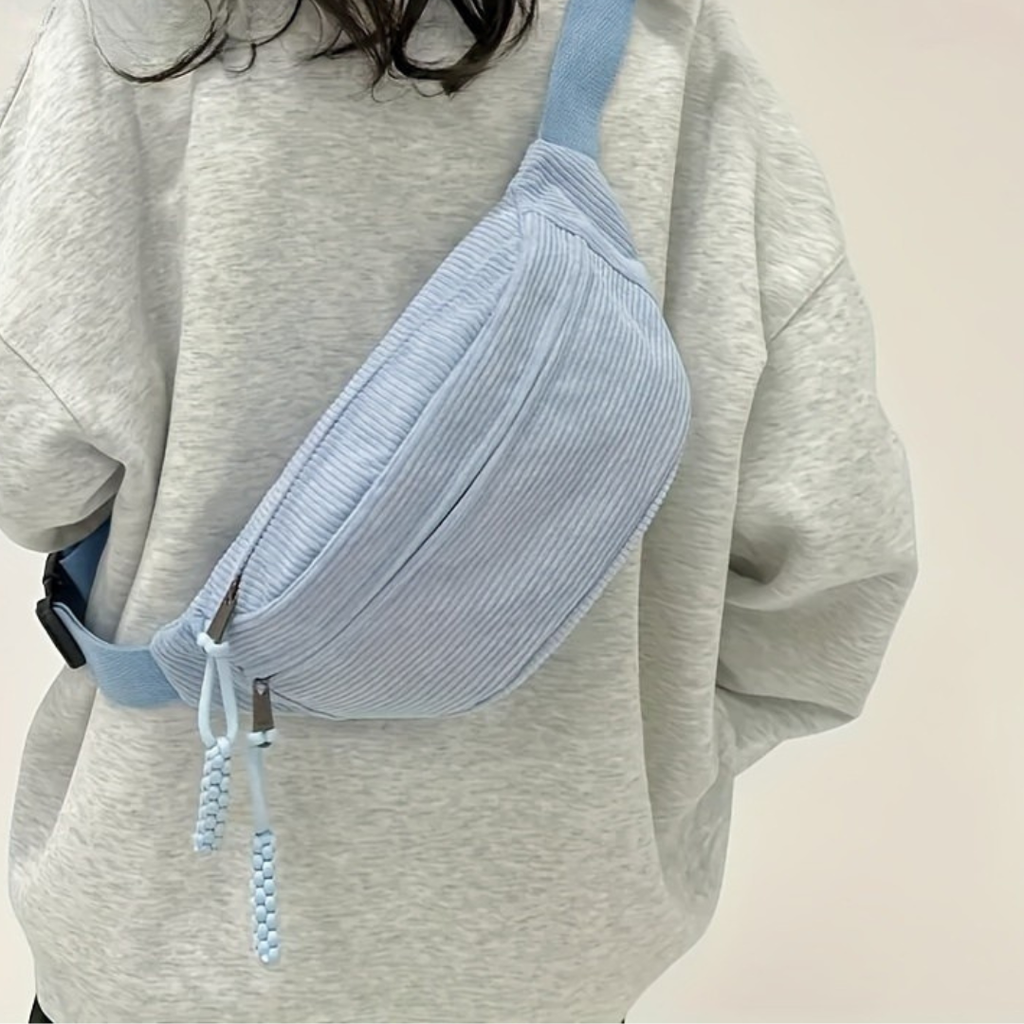 Petra – Crossbody taske i ribfløjl