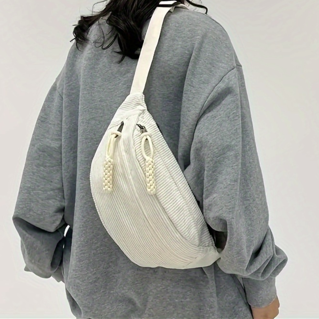 Petra – Crossbody taske i ribfløjl