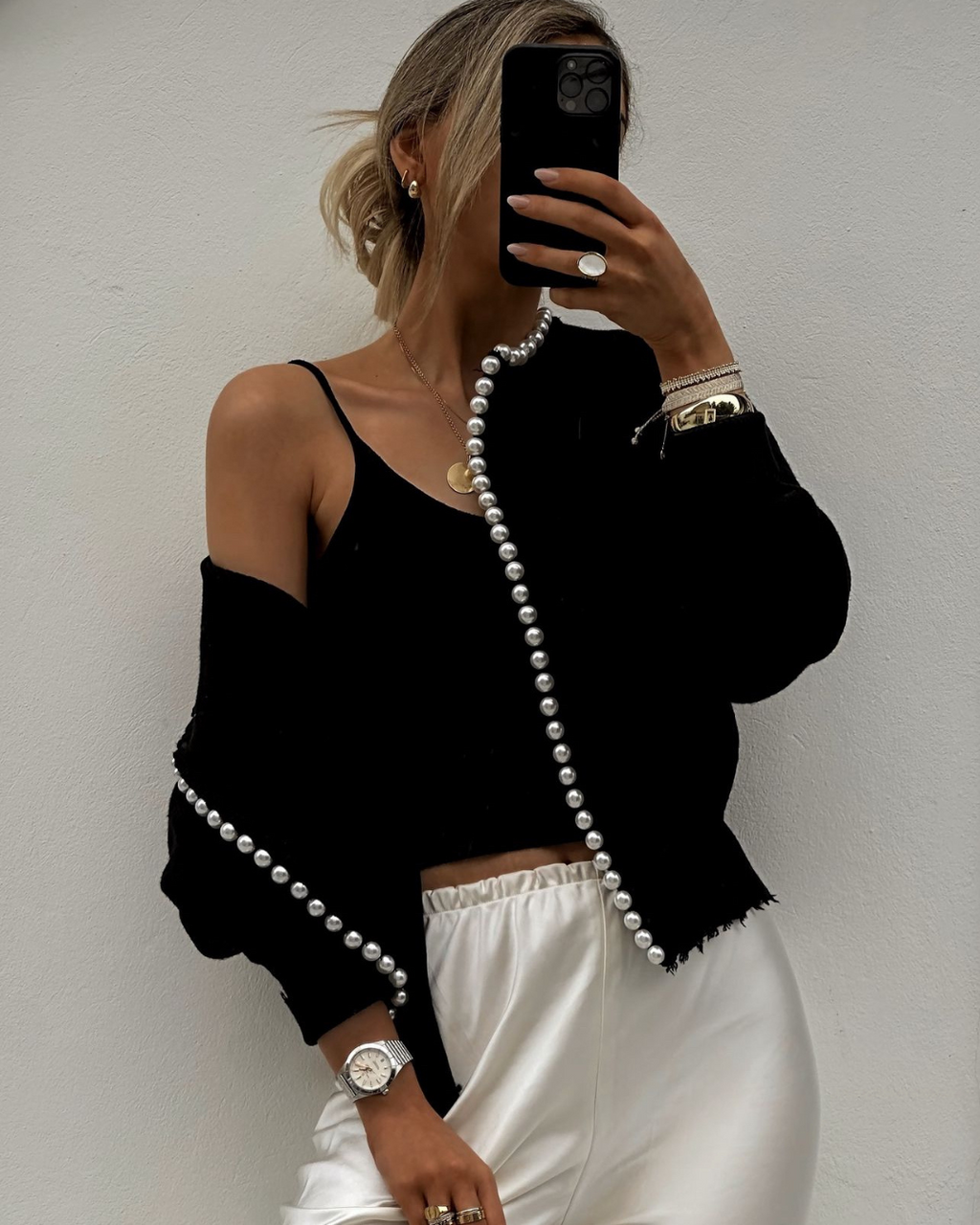 Enrica – Cardigan med perlekant