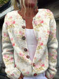 Kerensa™ – Strikket vintagecardigan med blomster