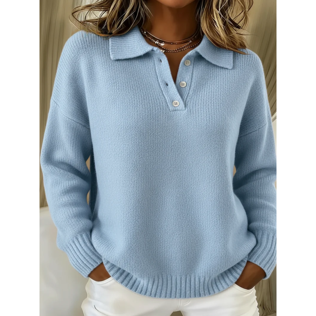 Maren | Behagelig sweater med polokrave