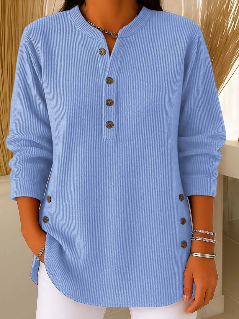 Neva | Henley-sweater med knapper