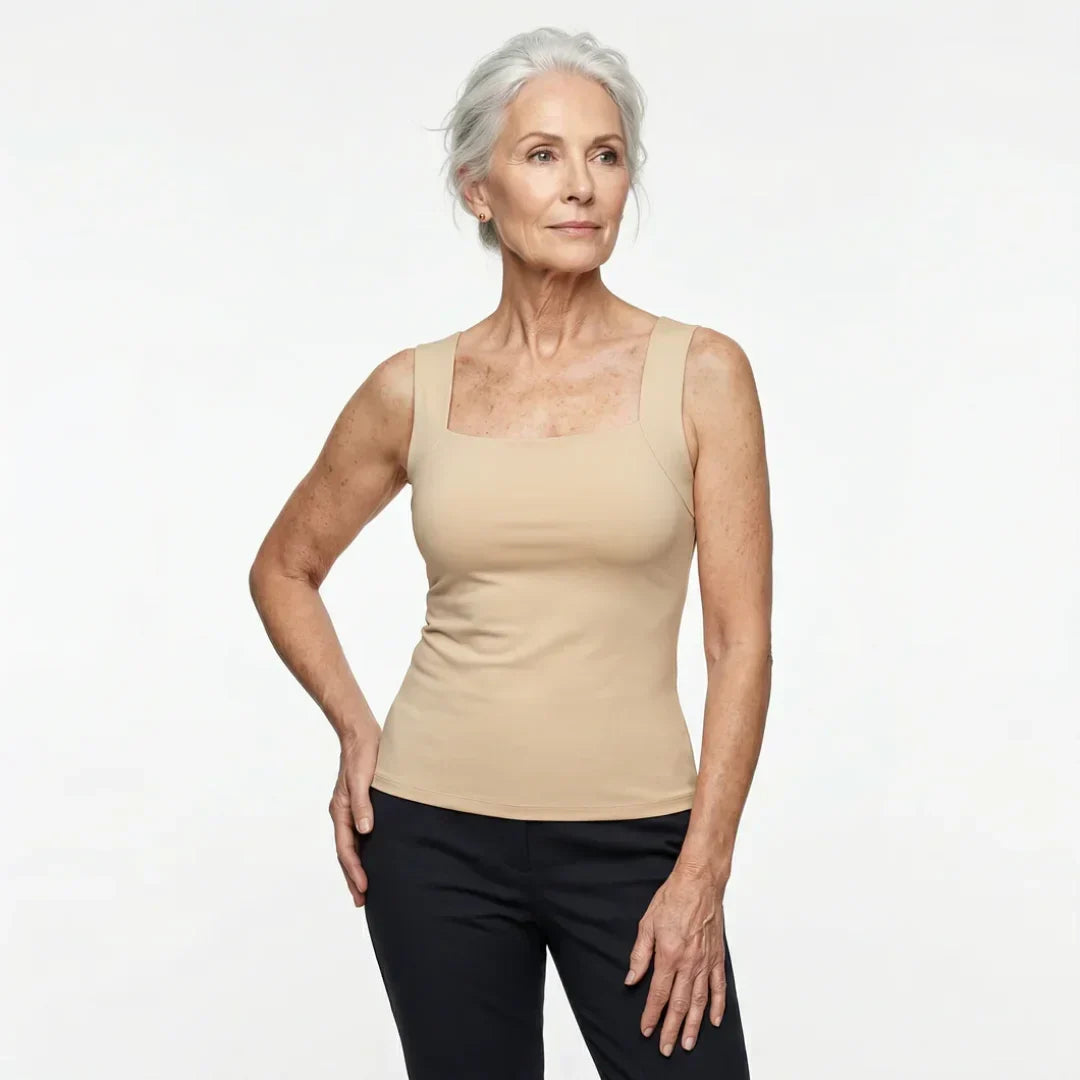 Roxanne | Tanktop med indbygget komfort-BH