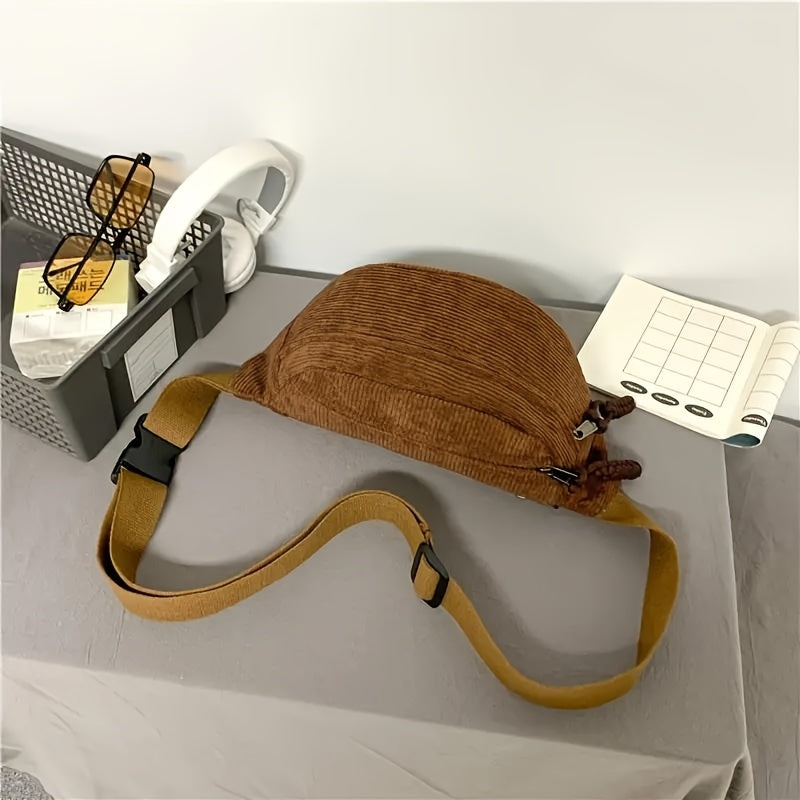 Petra – Crossbody taske i ribfløjl