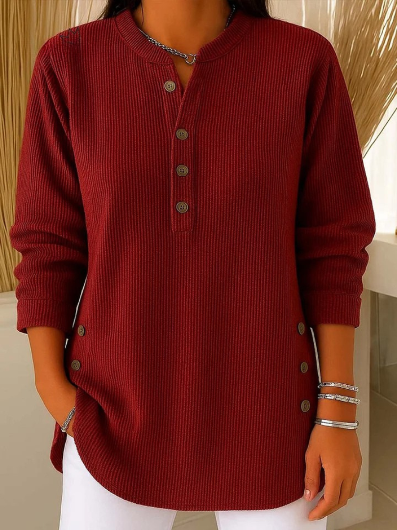 Neva | Henley-sweater med knapper