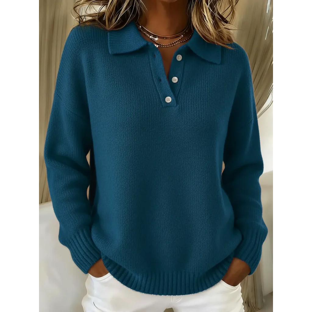 Maren | Behagelig sweater med polokrave