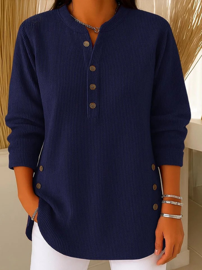 Neva | Henley-sweater med knapper