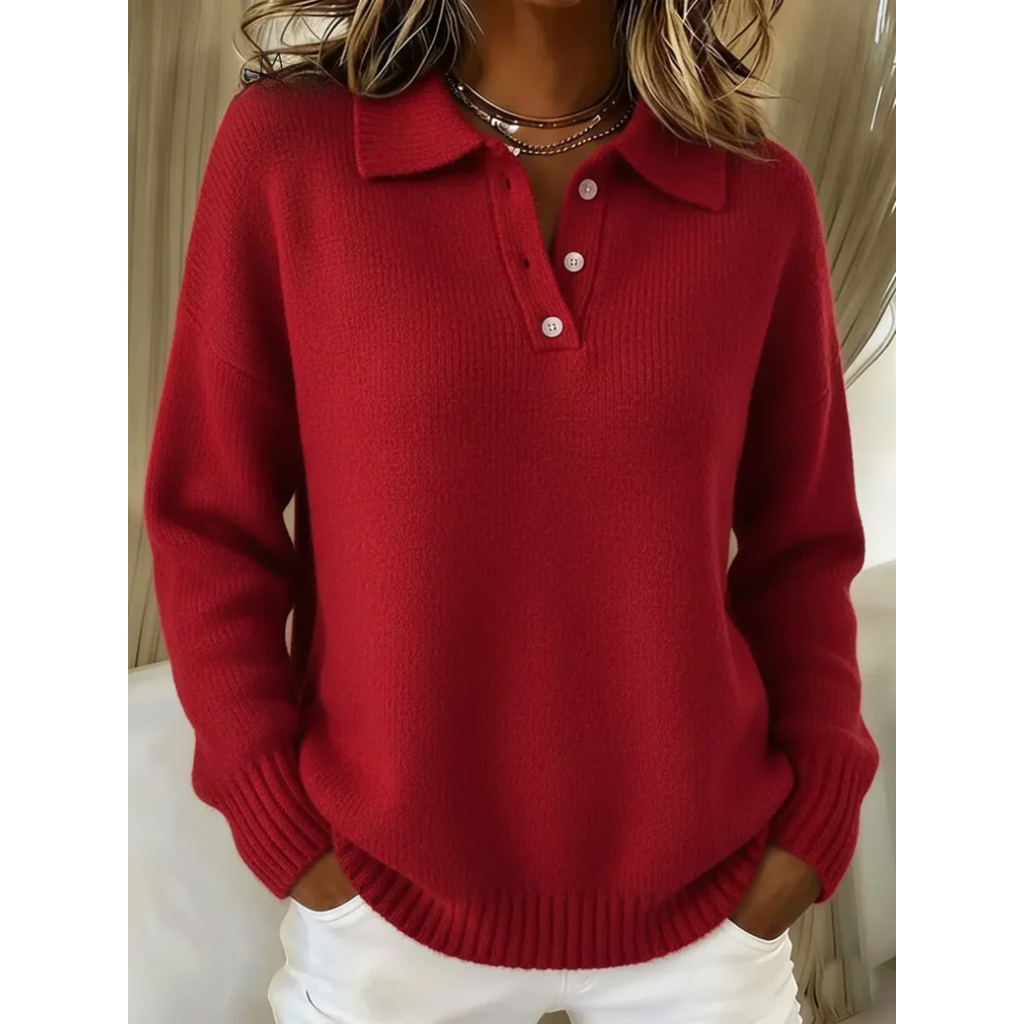 Maren | Behagelig sweater med polokrave