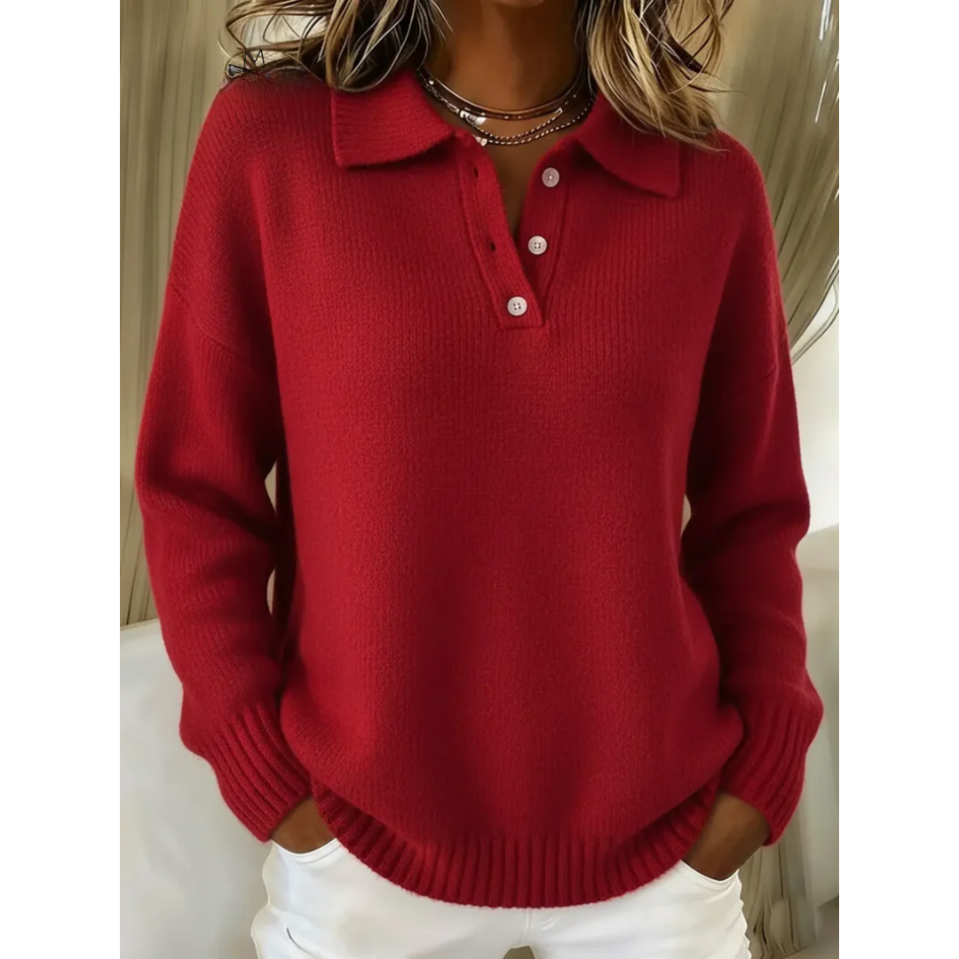 Maren | Behagelig sweater med polokrave