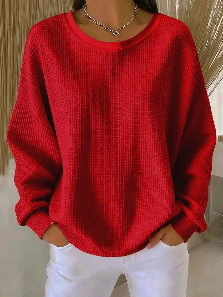 Nyla | Afslappet sweater i vaffelstrik