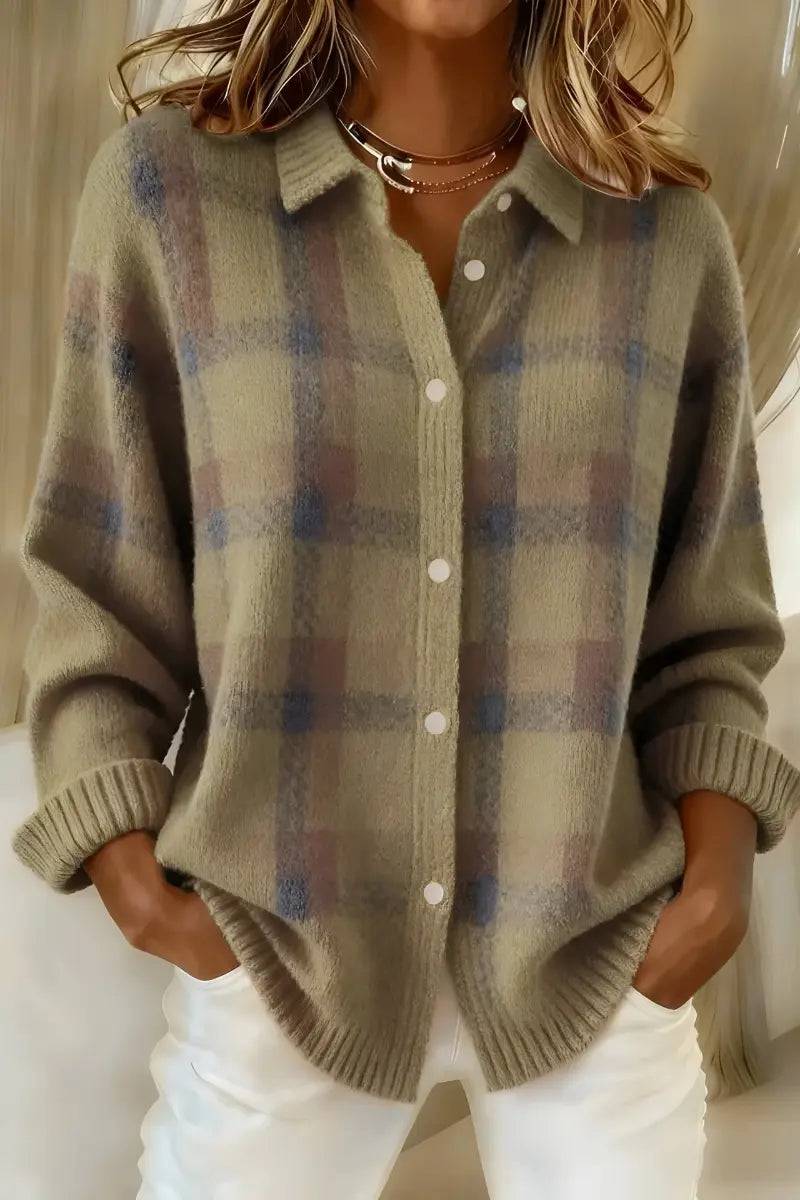 Cosette | Ternet cardigan med skjortekrave