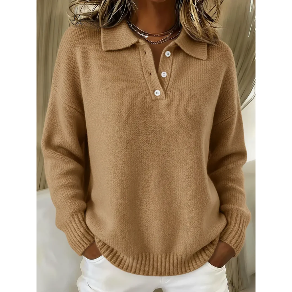 Maren | Behagelig sweater med polokrave