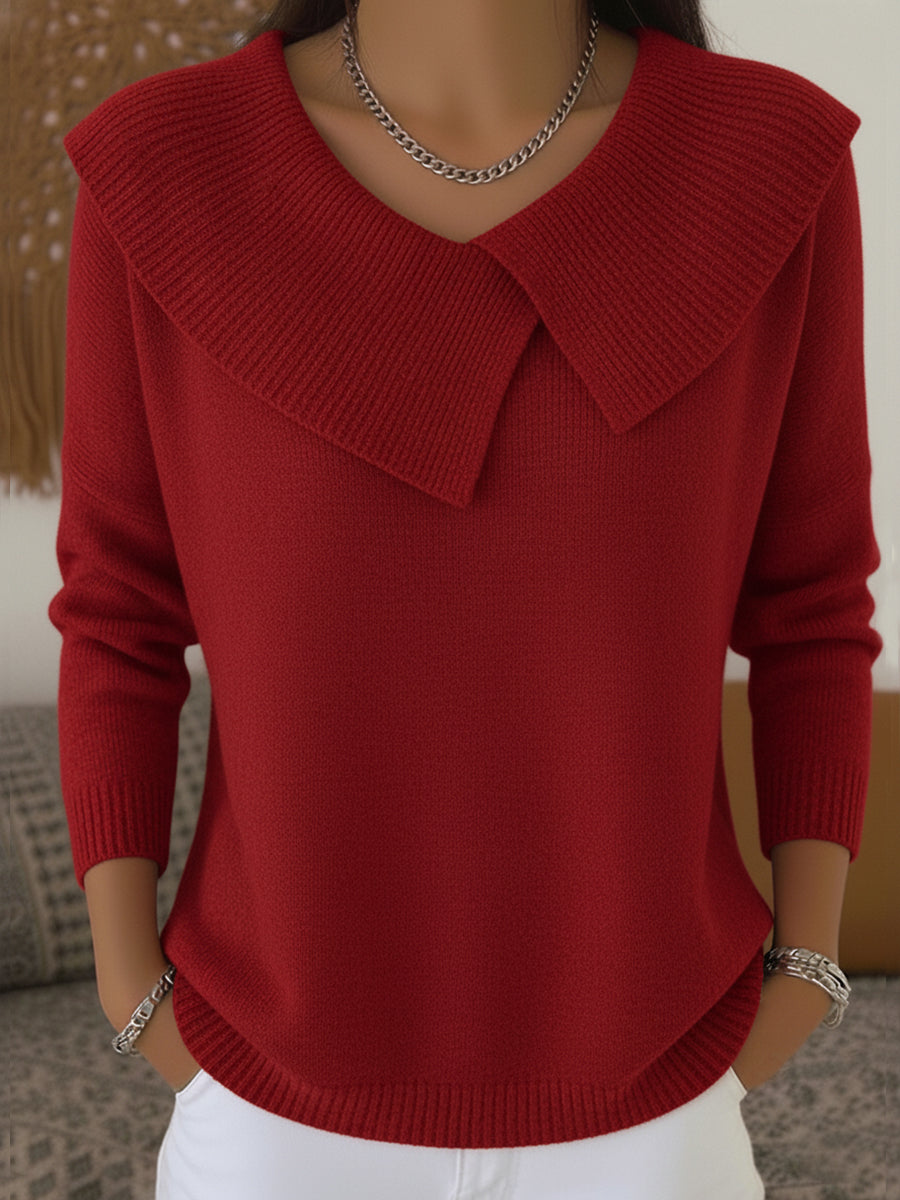 Sunnora | Sweater med bred krave