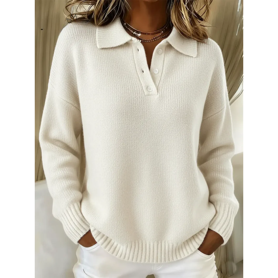 Maren | Behagelig sweater med polokrave