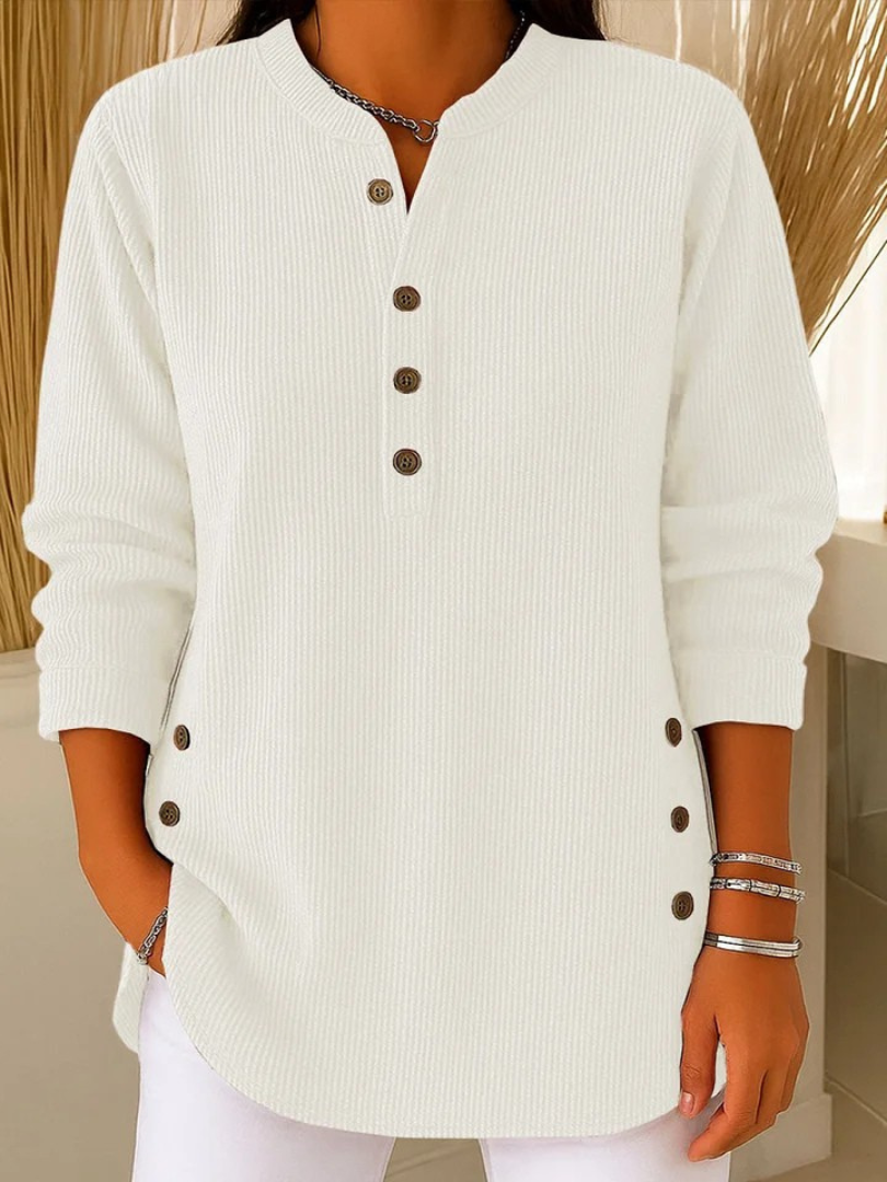 Neva | Henley-sweater med knapper