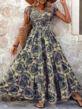 Marta | Lang vintagekjole med blomsterprint