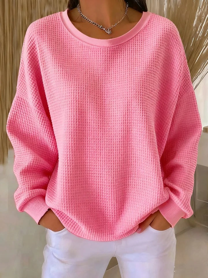 Nyla | Afslappet sweater i vaffelstrik