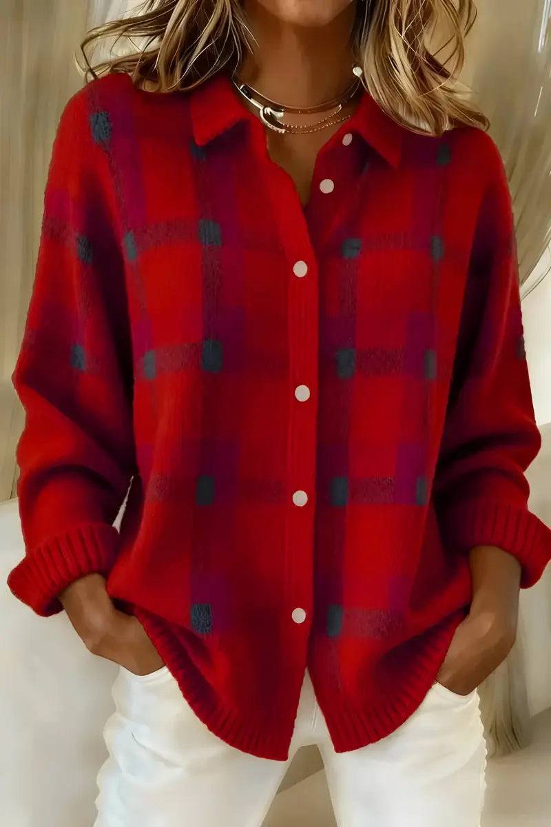 Cosette | Ternet cardigan med skjortekrave