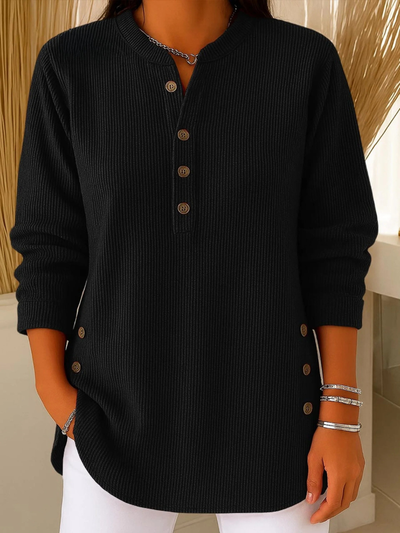 Neva | Henley-sweater med knapper