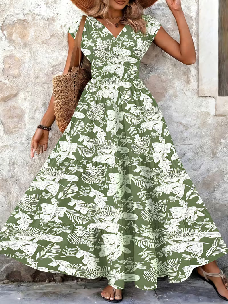 Marta | Lang vintagekjole med blomsterprint