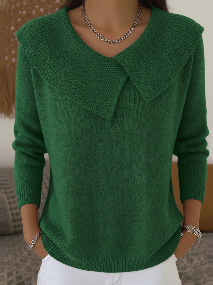 Sunnora | Sweater med bred krave