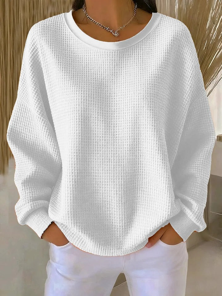 Nyla | Afslappet sweater i vaffelstrik
