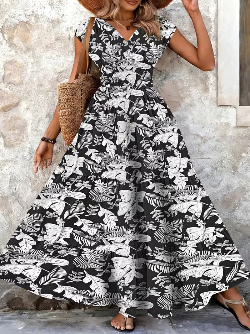 Marta | Lang vintagekjole med blomsterprint