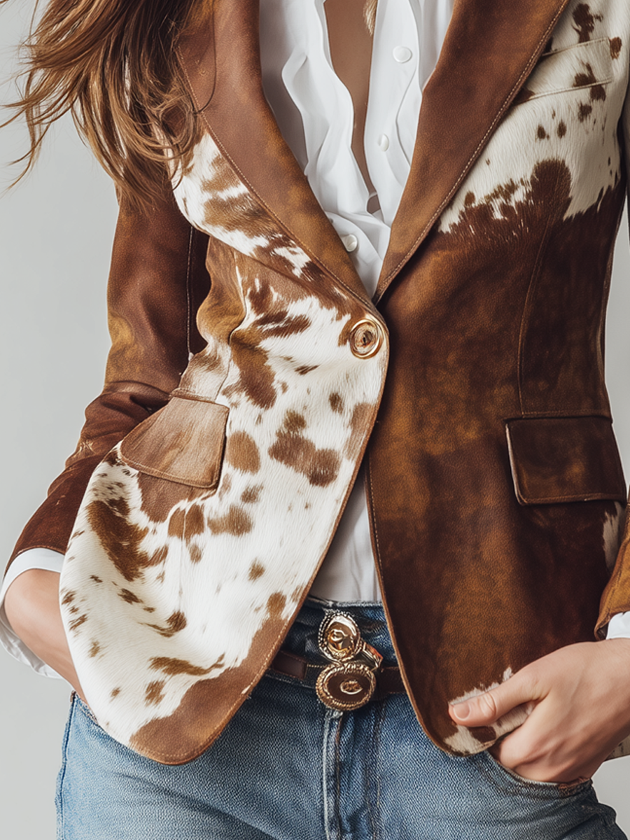 Miljøvenlig vintage blazer med koprint