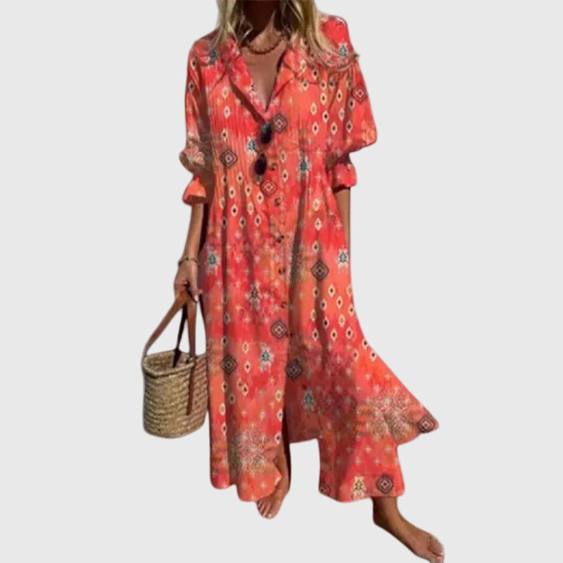 Zariah — Lang kjole i boho-stil