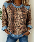 Cornelia | Patchwork-sweater med leopardprint og flatterende pasform