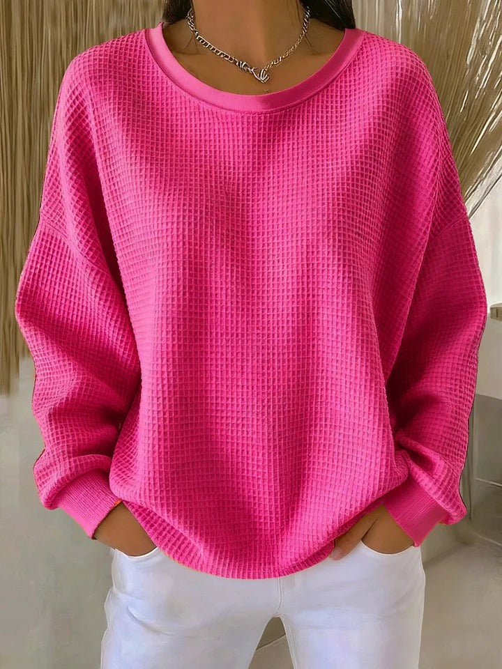 Nyla | Afslappet sweater i vaffelstrik