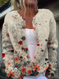 Sabrina™ – Strikket cardigan med blomstret vintageprint
