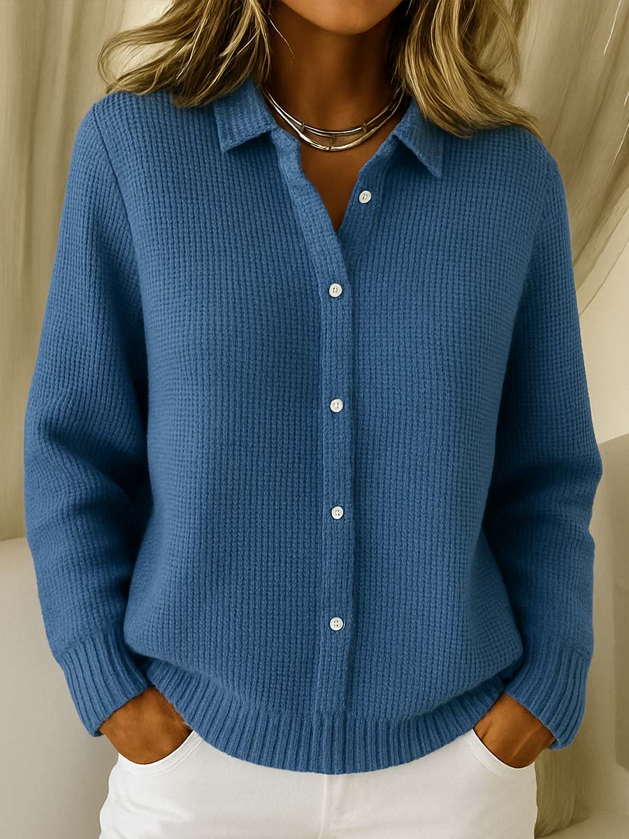 Laura | Klassisk blød strikcardigan med knapper
