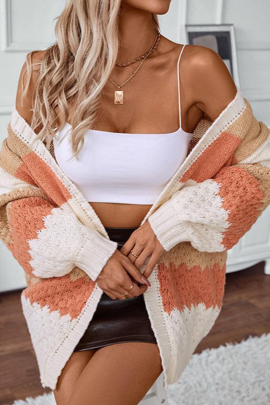 Pina – Blød oversized strikcardigan med åben front