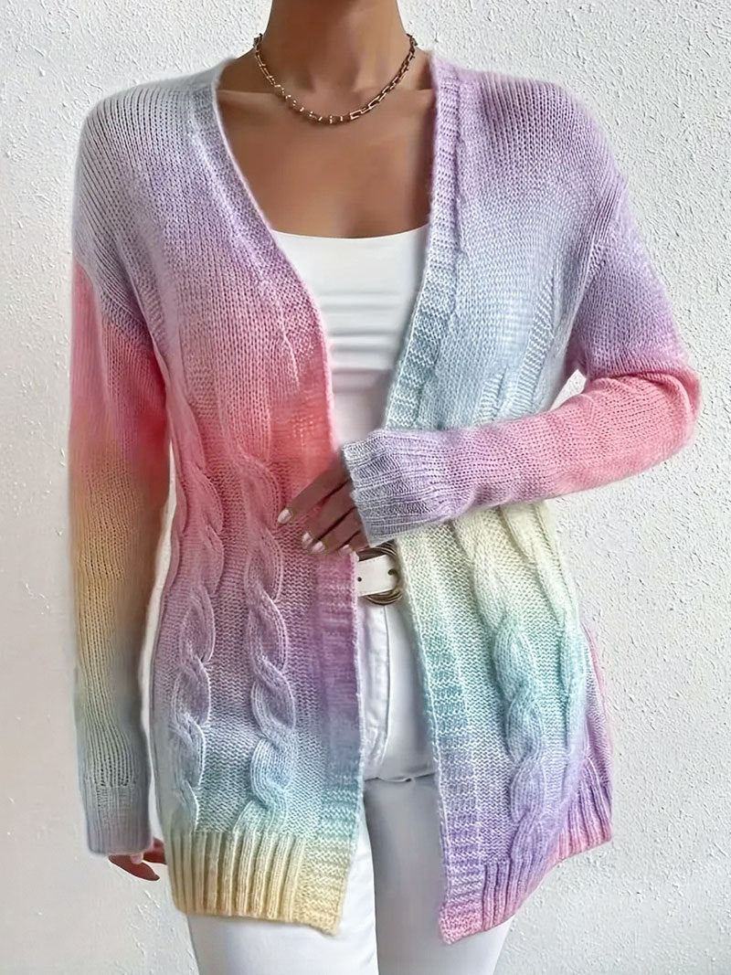 Dina – Lang cardigan i blødt strik med åben front