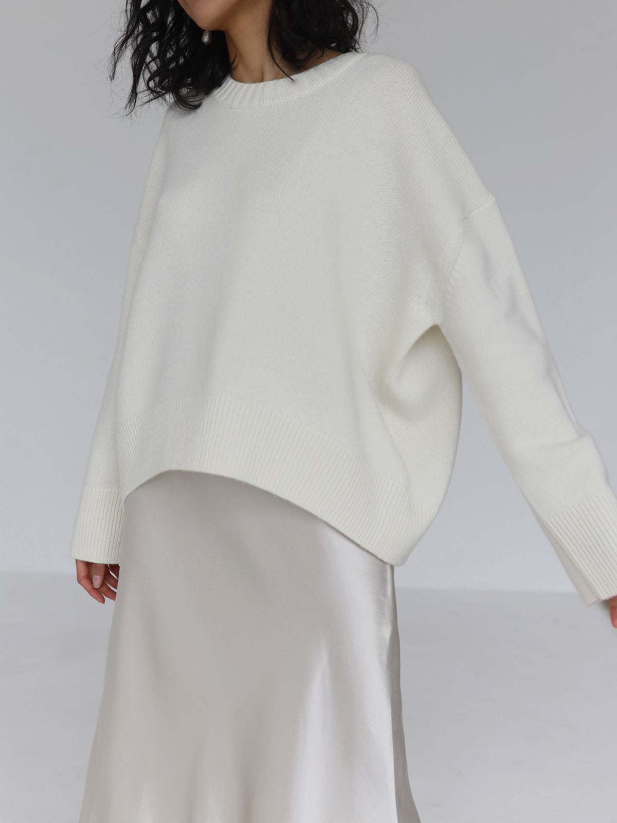 Virginia | Oversized striksweater med rund hals