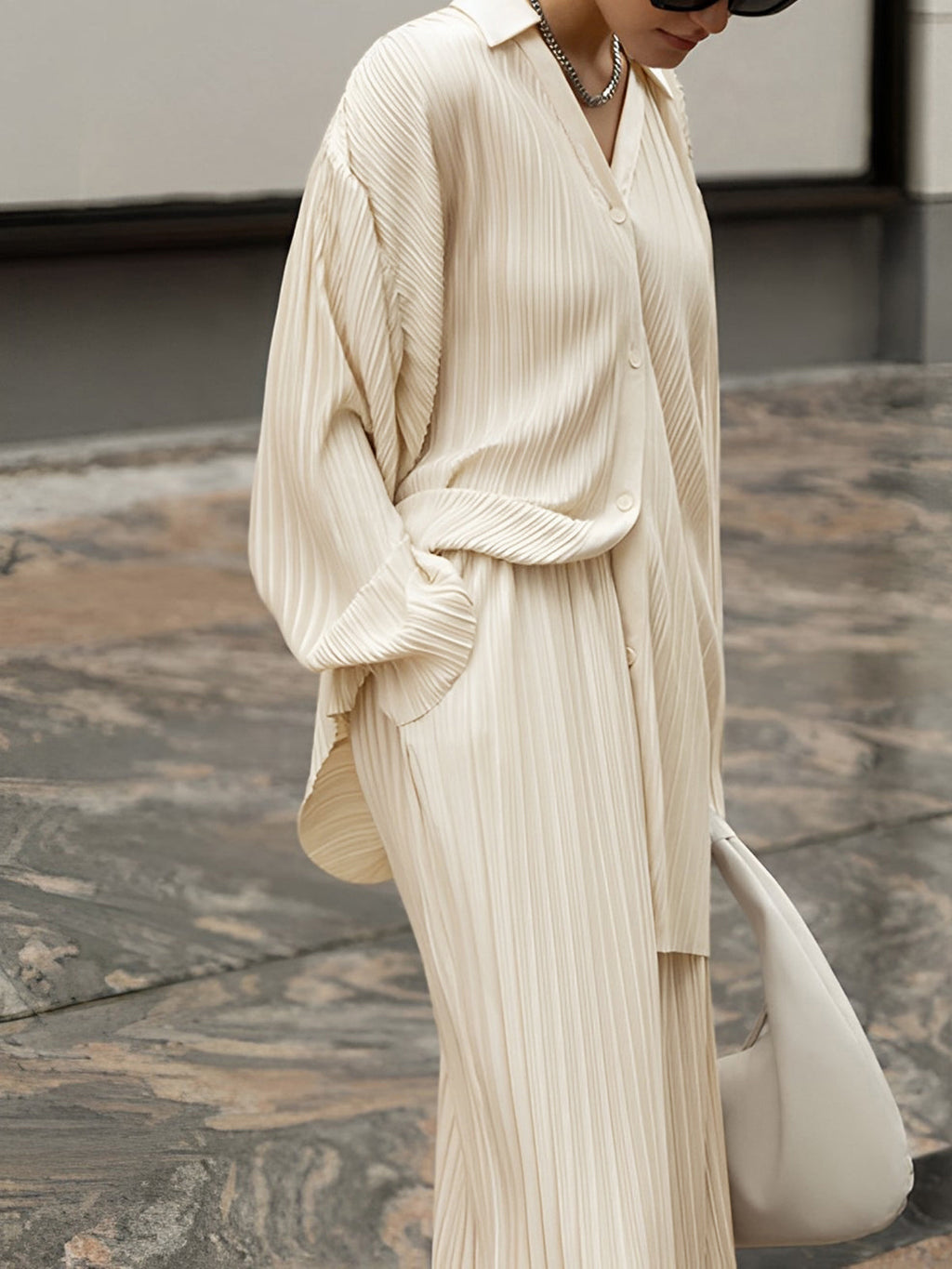 Simona | Oversized plisseret todelt sæt