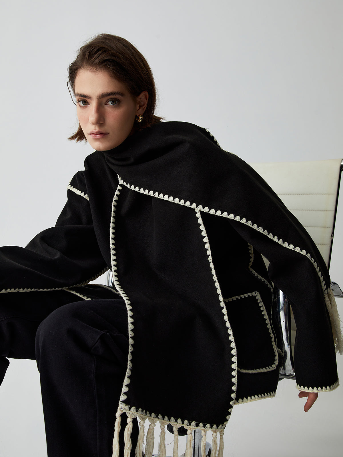 Sandrina | Skræddersyet jakke med matchende tørklæde