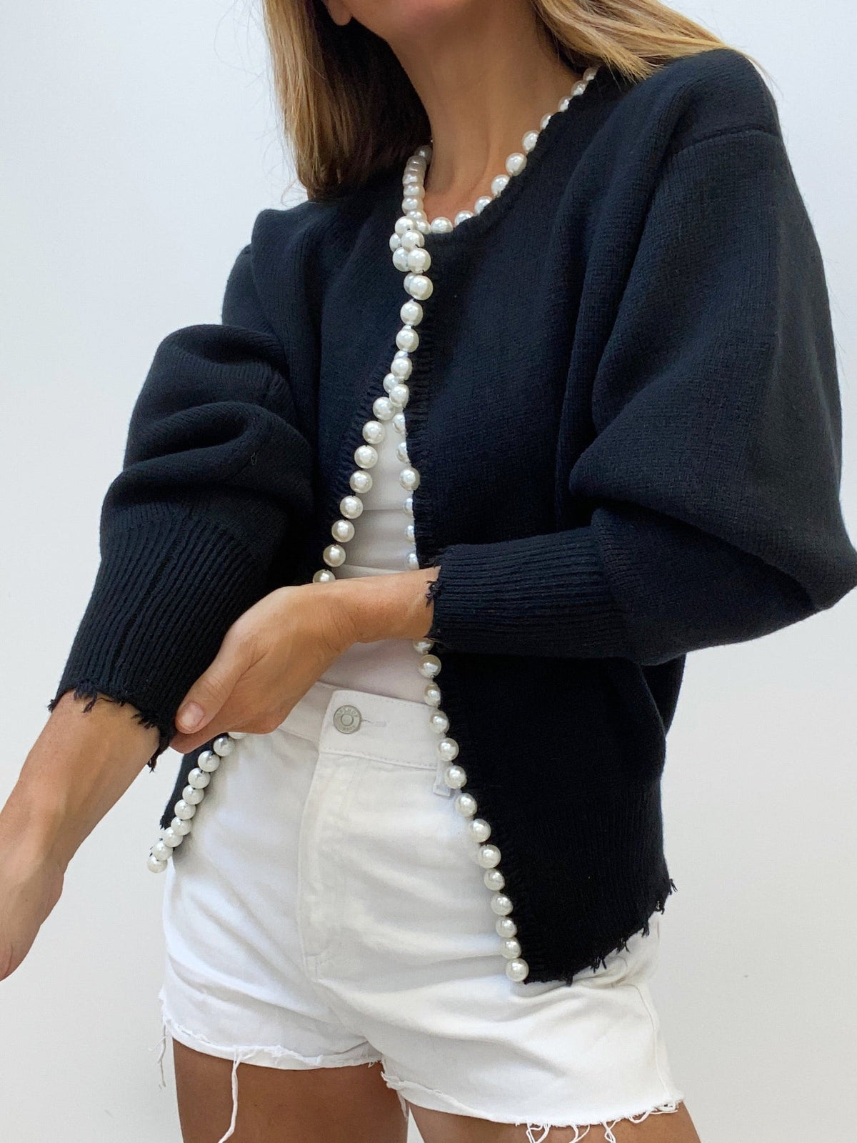 Berta – Cardigan med perlekant