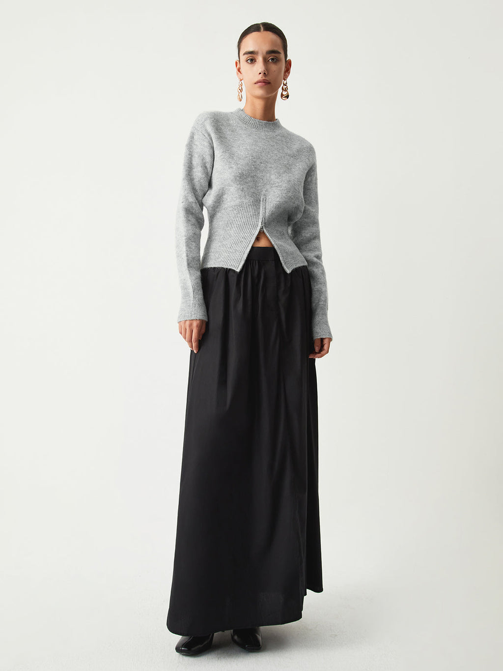 Gabriella | Striksweater med halv lynlås