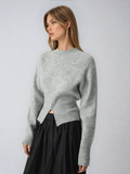 Gabriella | Striksweater med halv lynlås