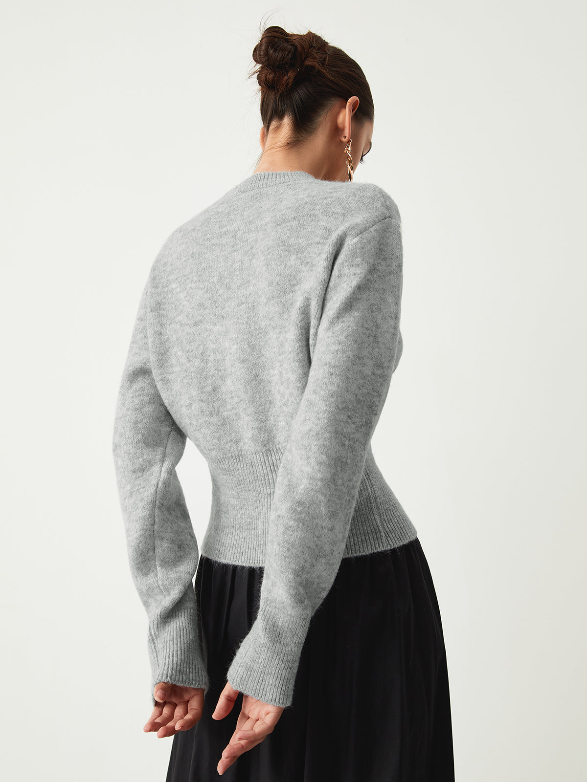 Gabriella | Striksweater med halv lynlås
