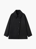 Francesca | Oversized frakke i uldblanding med knaplukning