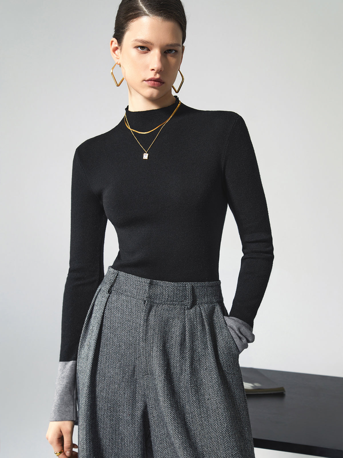 Marianna | Striksweater med kontrastmanchetter