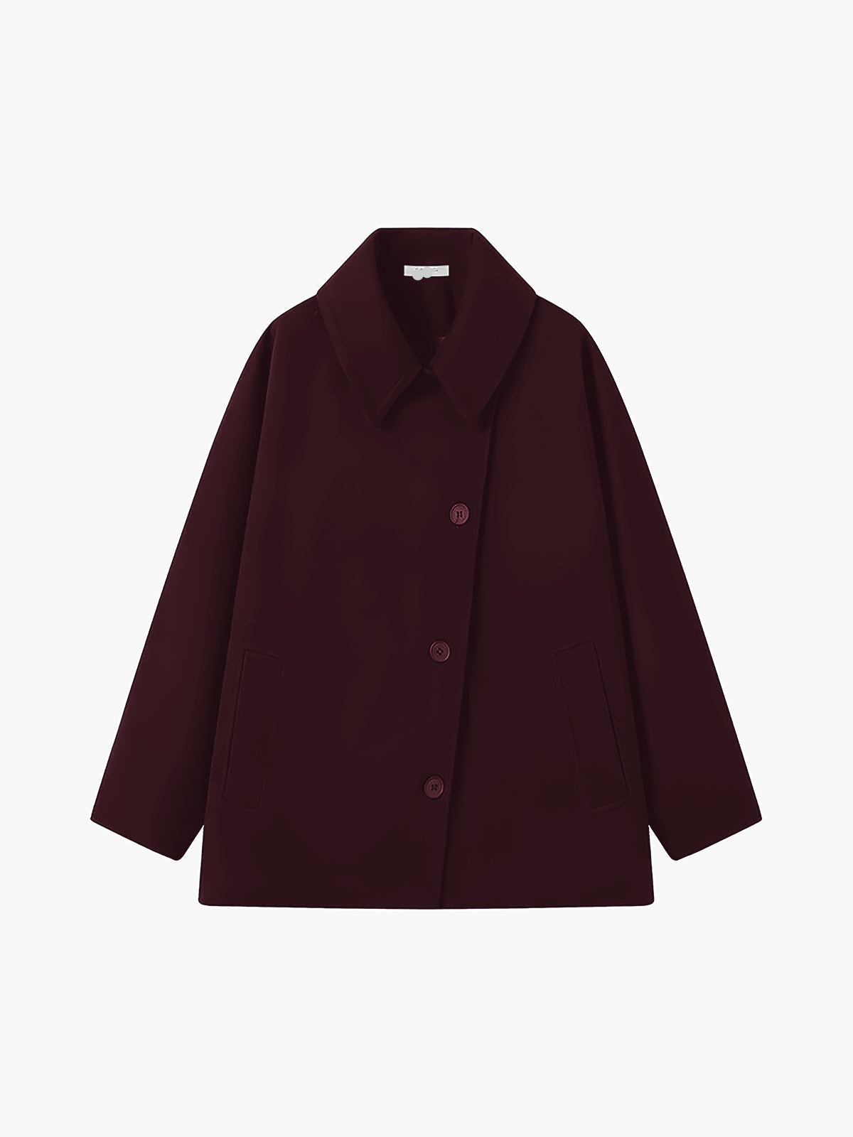 Francesca | Oversized frakke i uldblanding med knaplukning