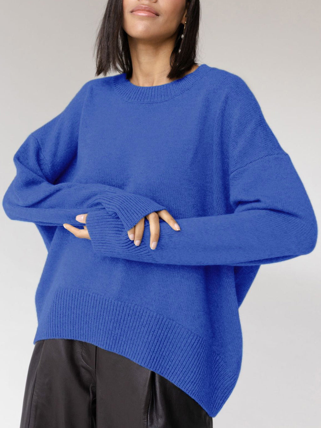 Virginia | Oversized striksweater med rund hals