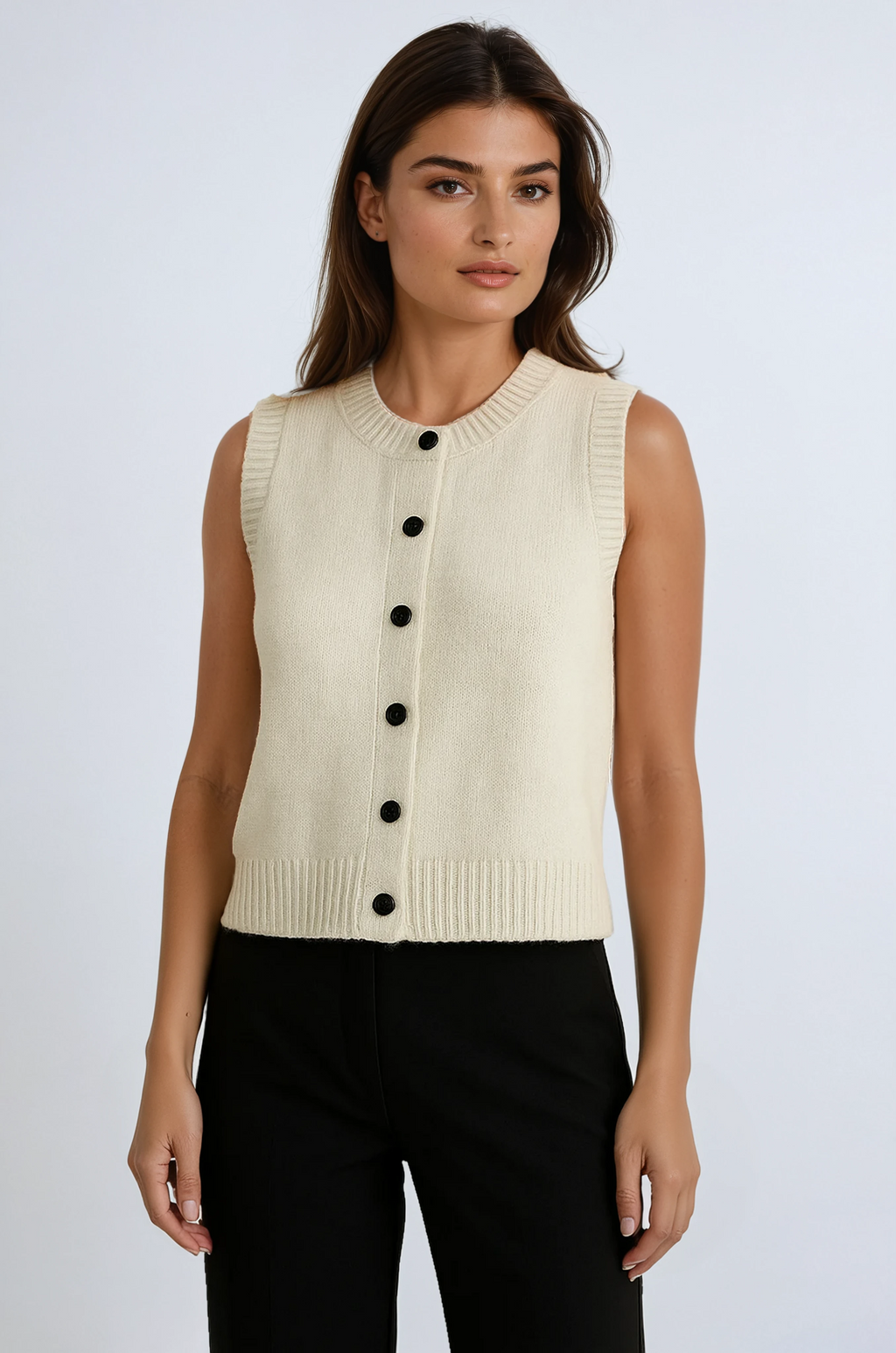 Domenica | Strikvest med knapper