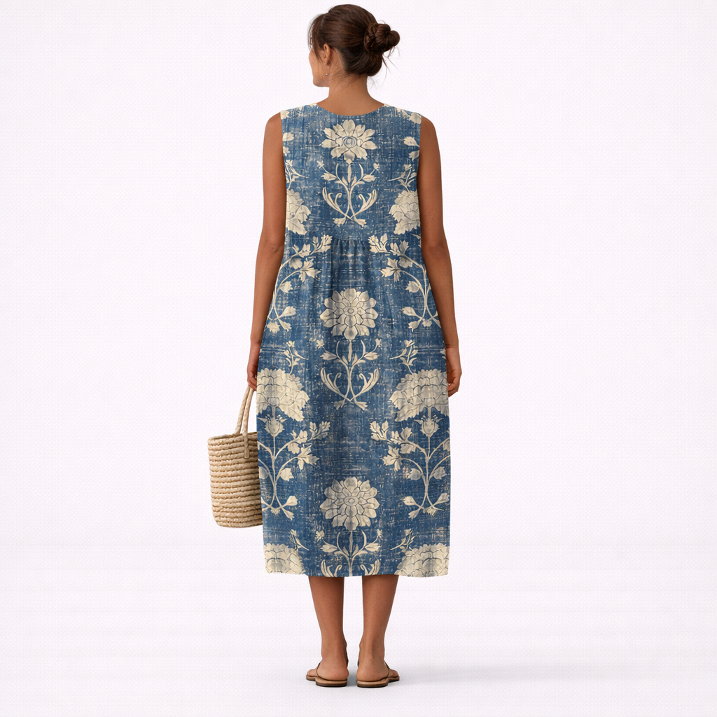 Alberte | Klassisk midikjole med blomsterprint