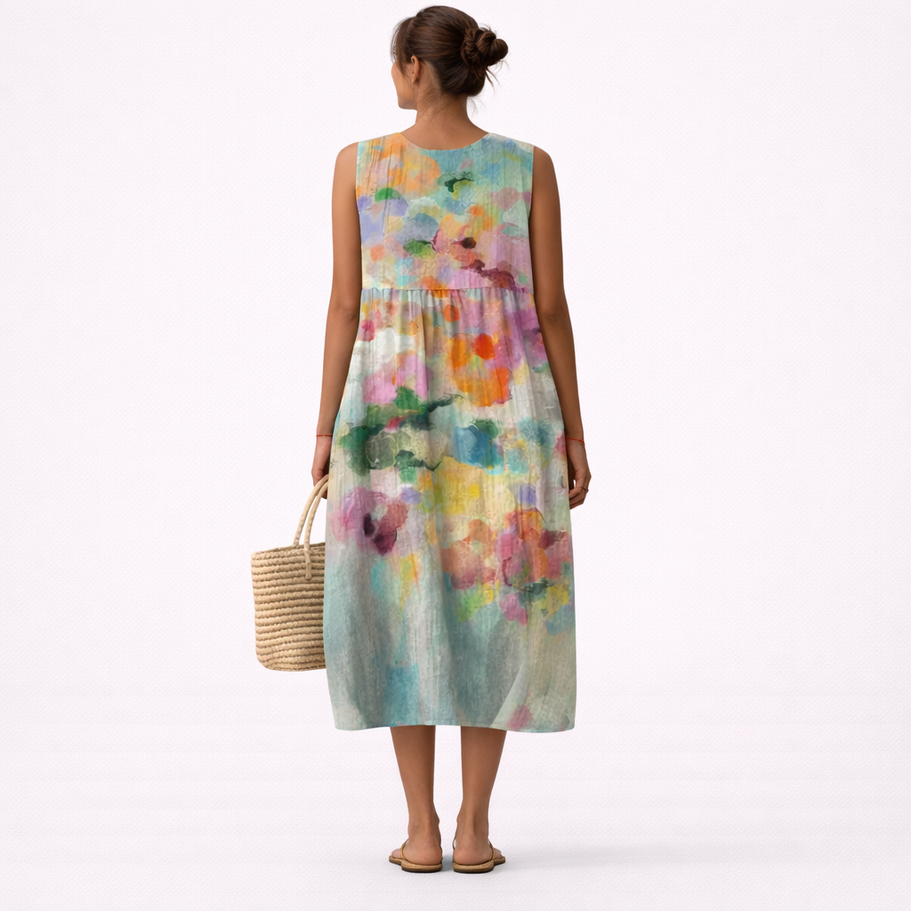 Karla | Elegant flerfarvet midikjole